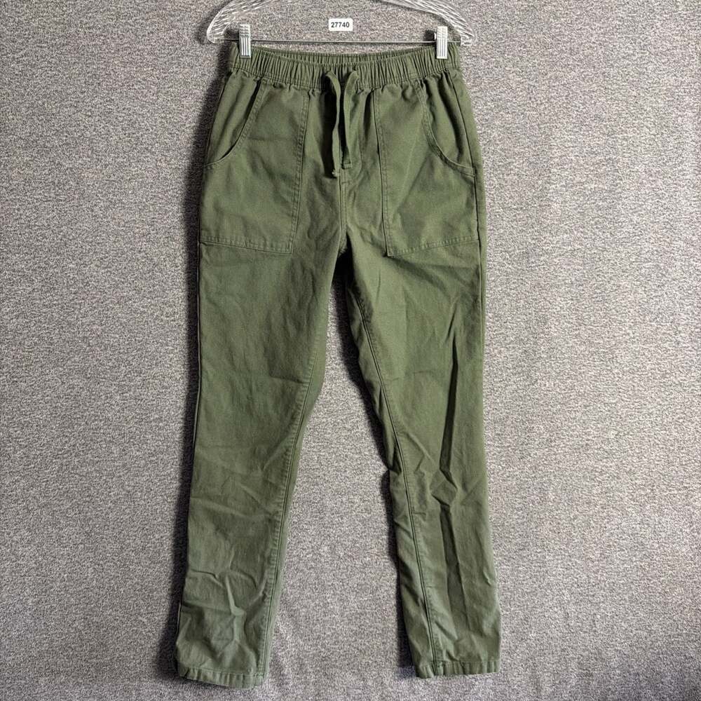 Katin Men's Size Small Green Canvas Elastic Waist Slim Leg Trails Pant